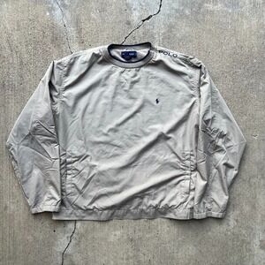 Vintage Polo Ralph Lauren Polo Golf Tan Windbreaker Sweatshirt L | 27.5 X 26